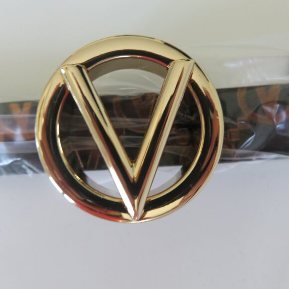 Valentino Monogram Logo Buckle Leather Belt
